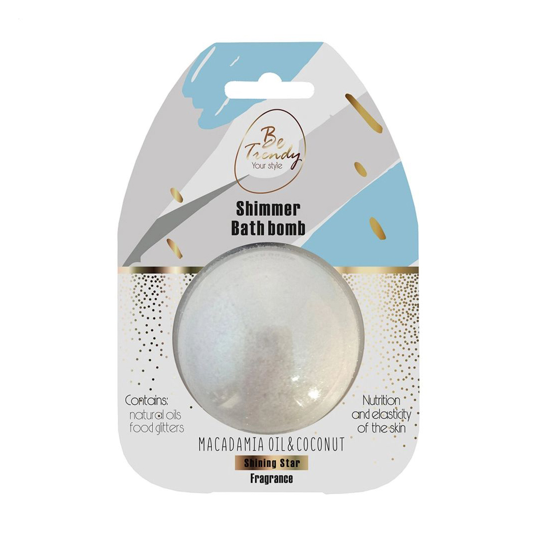 Бомба для ванни Be Trendy Shimmer Bath Bomb Олія макадамії та кокос, 100 г
